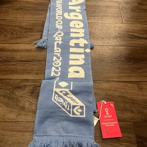 Official FIFA World Cup Qatar 2022 Argentina Scarf - Light Blue Knit New W Tags
